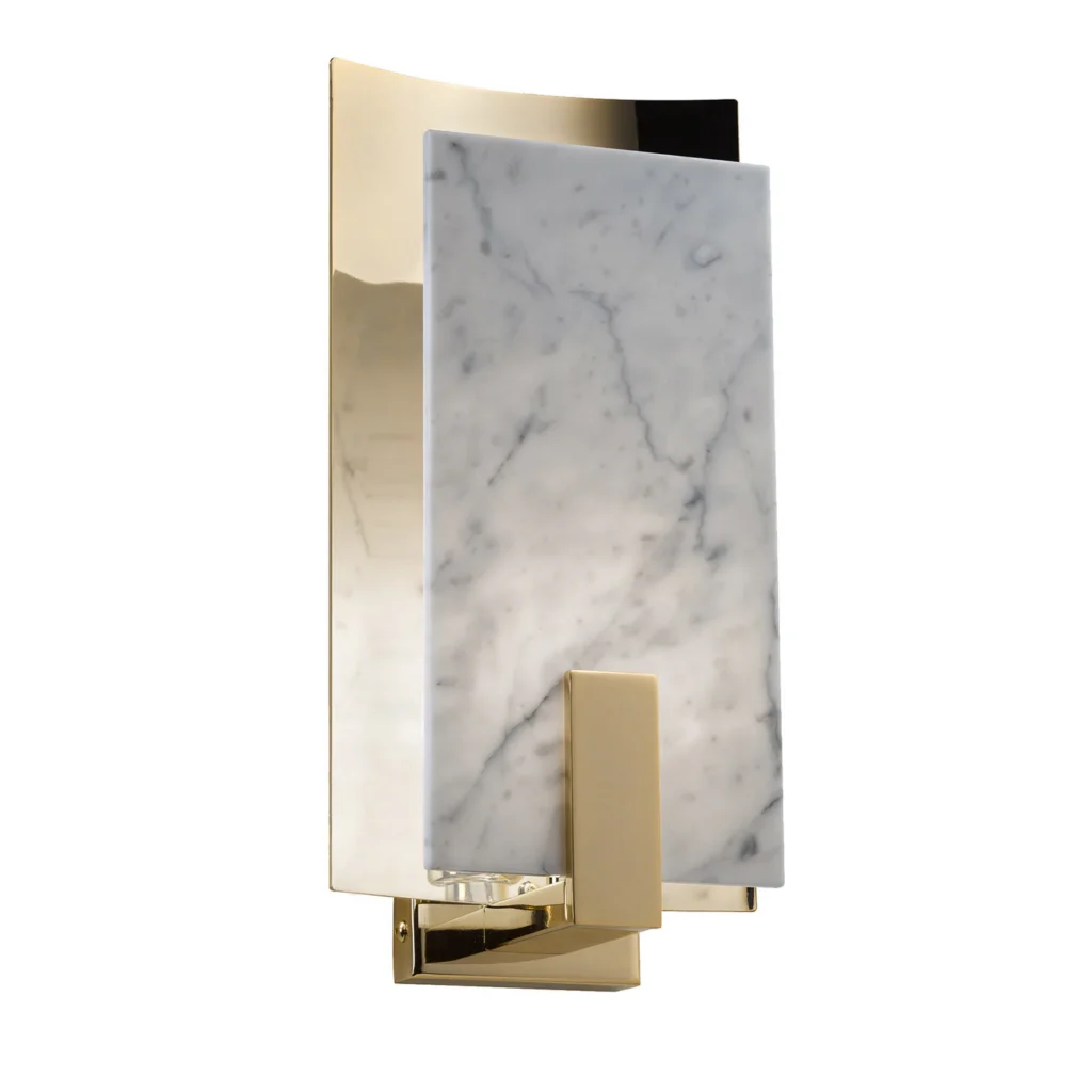 Carrara Marble Brass Wall Sconce