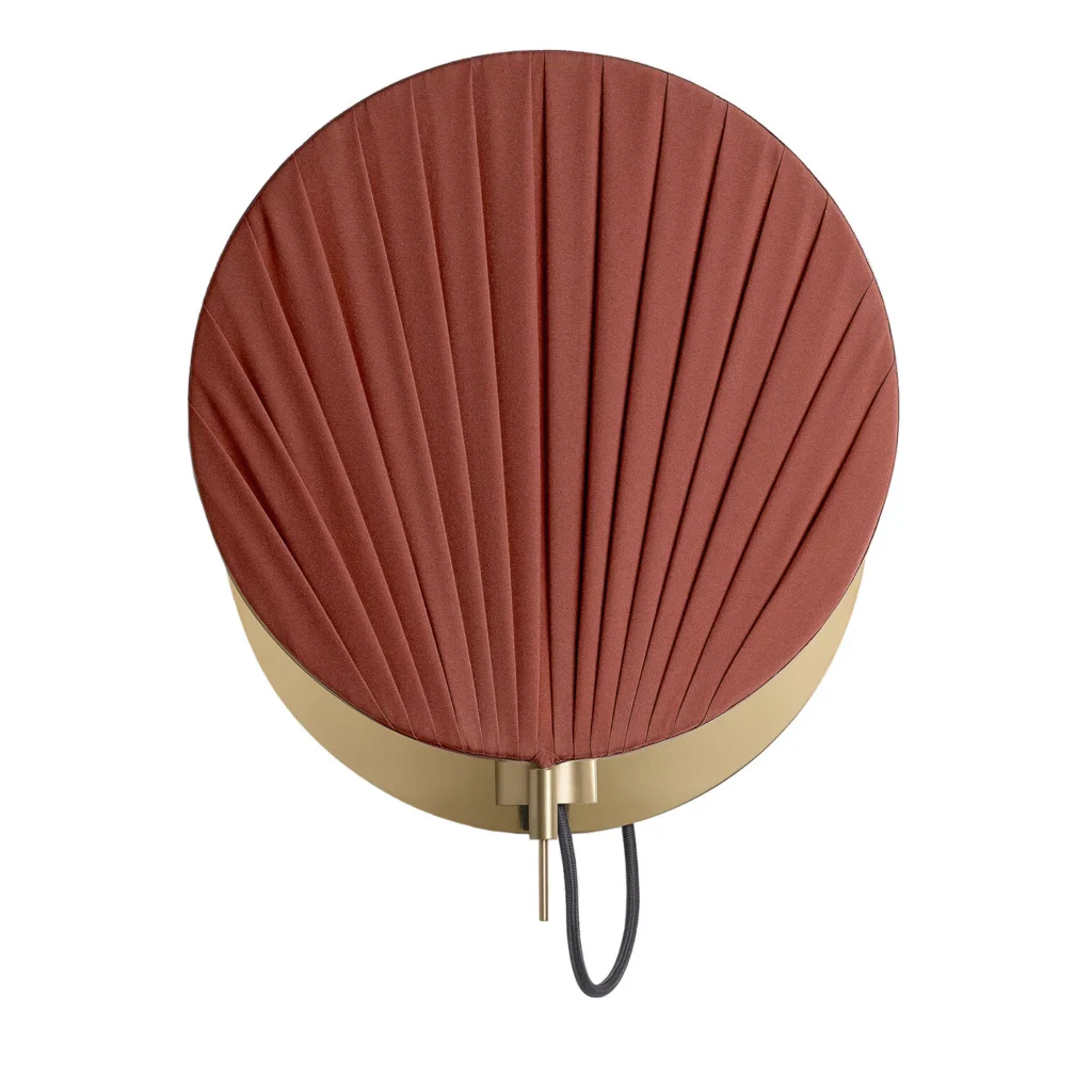 Pleated Fabric Wall Sconce – Red – image 3