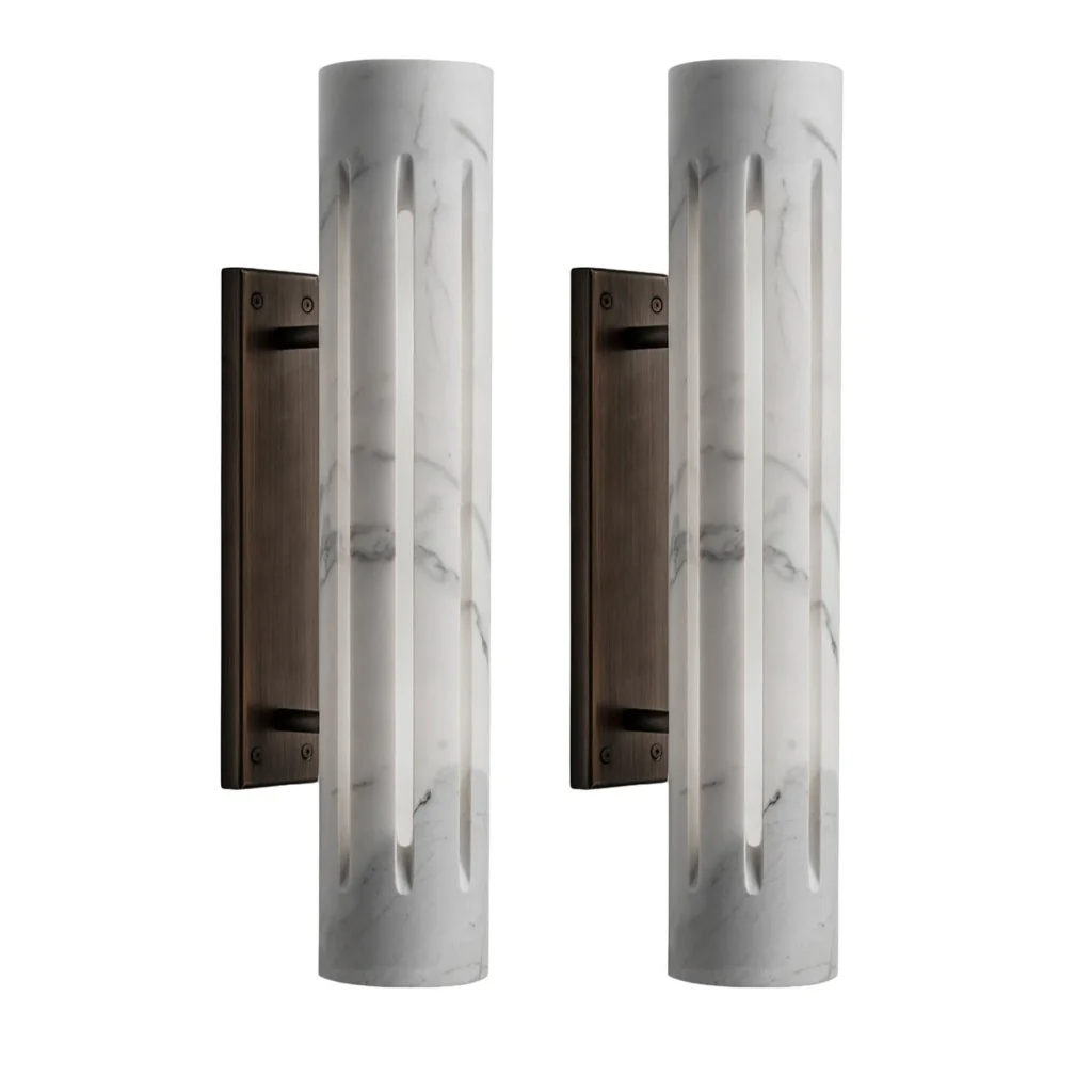 Aura Cylinder Marble Sconce