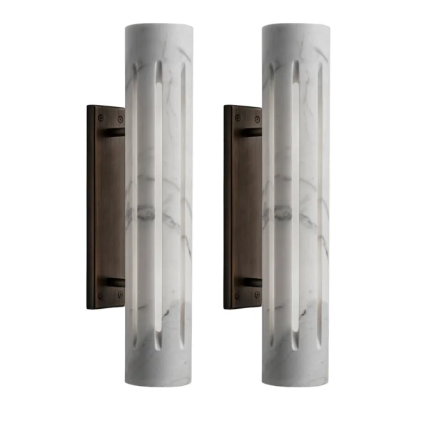 Aura Cylinder Marble Sconce