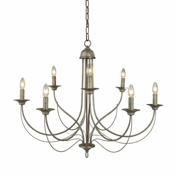 9-Arm Taupe Pendant Chandelier
