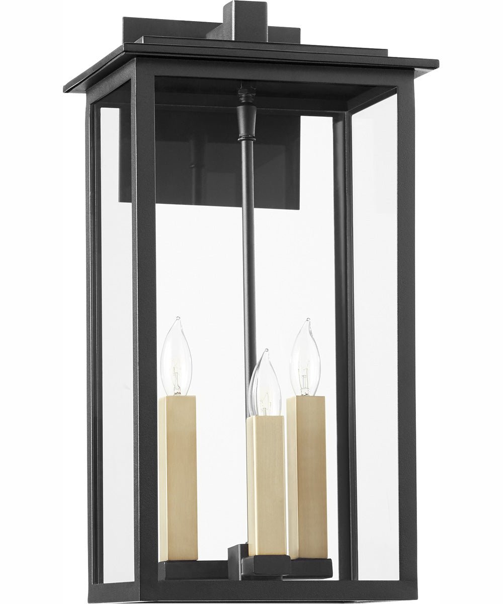 Sarakina Three Candle Box Shaped Textured Black Lantern Outdoor Wall Light – image 2