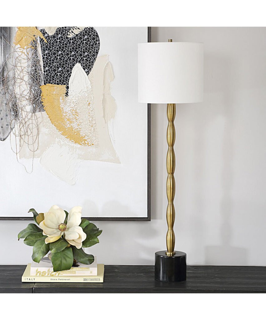 Negades Brass Marble Base Buffet Lamp – image 3