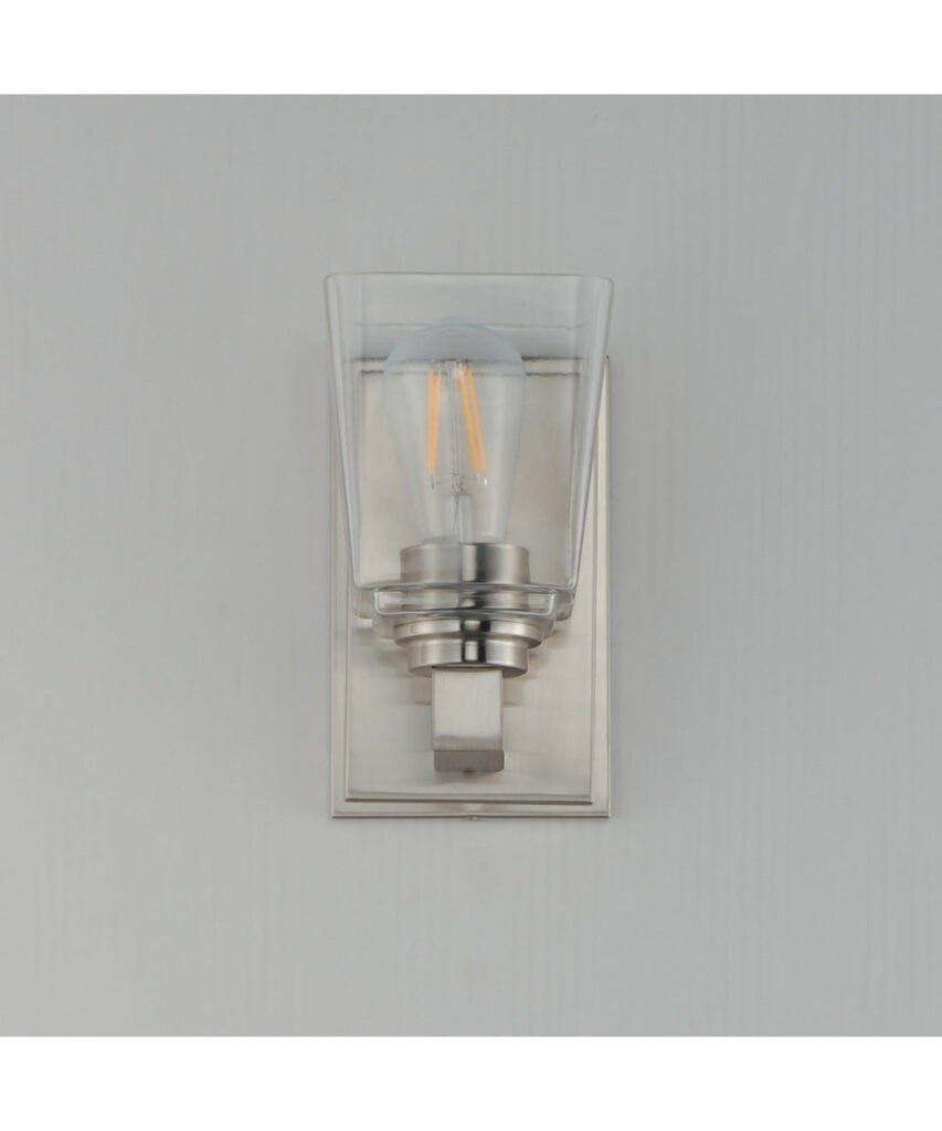 Carrazeda Square Clear Glass Compact Nickel Wall Sconce – image 2