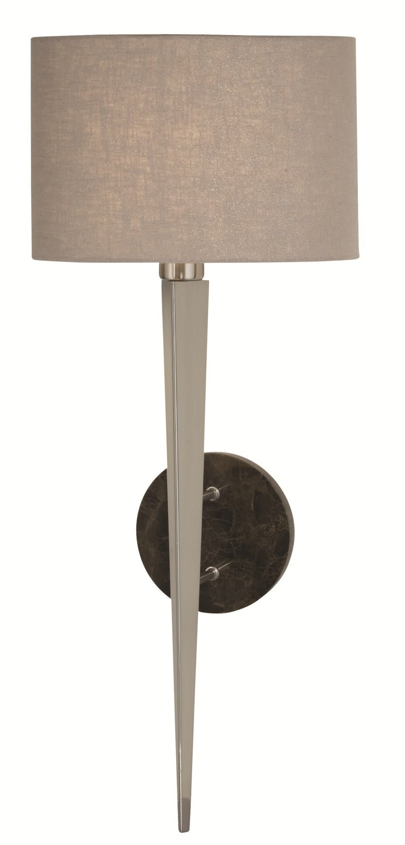 Vafes Brown Marble Plate Linen Shade Wall Sconce