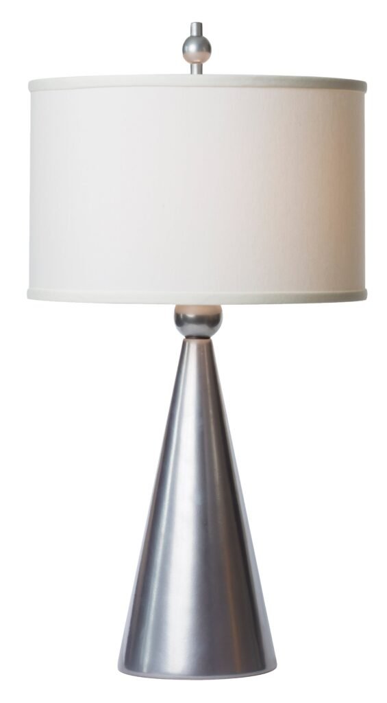 Lafkos Silver Conical Metal Table Lamp