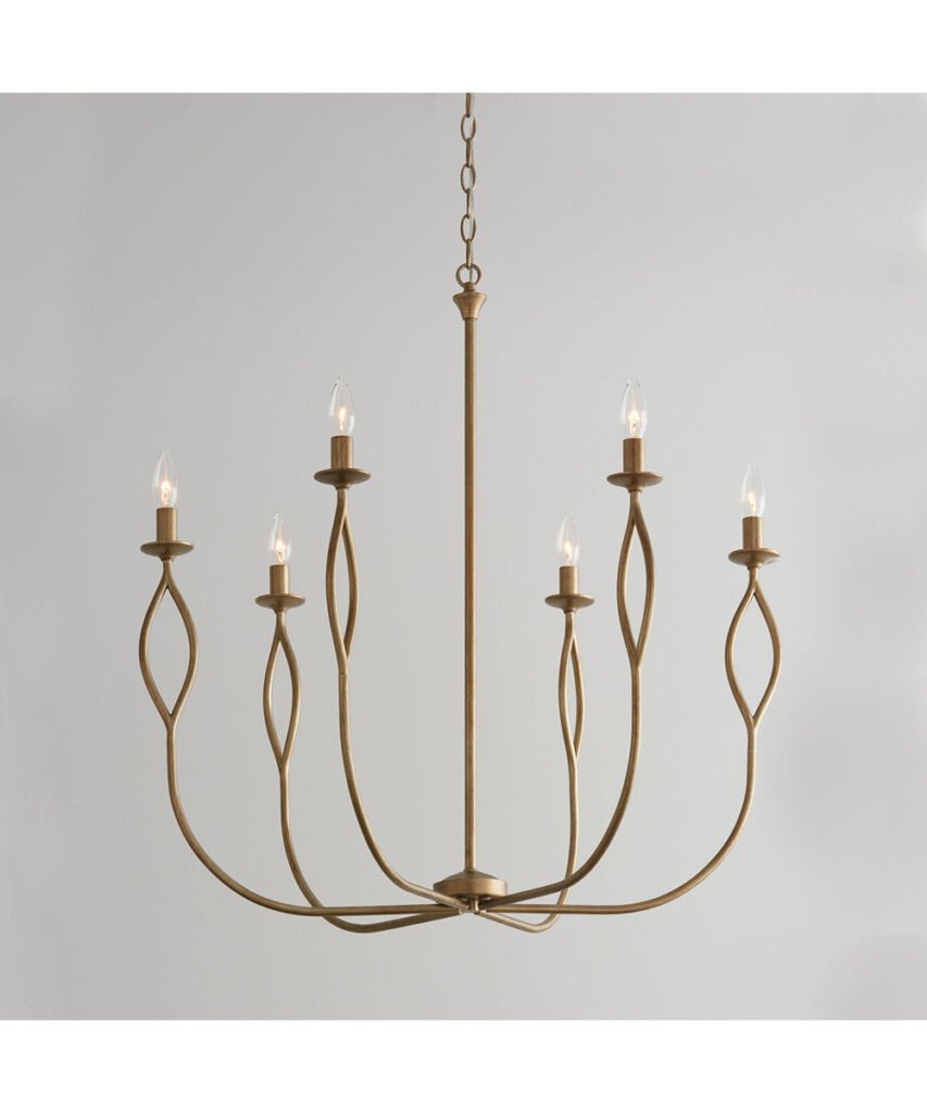 Banyuls Curved Arm Gold Chandelier – image 3