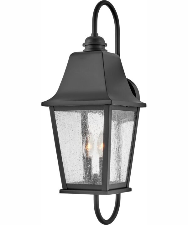 Olhão Double Candle Classic Black Lantern Outdoor Wall Light