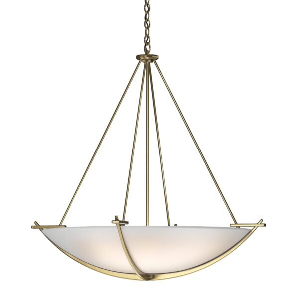 Langogne Modern Brass Opal Bowl Pendant Light