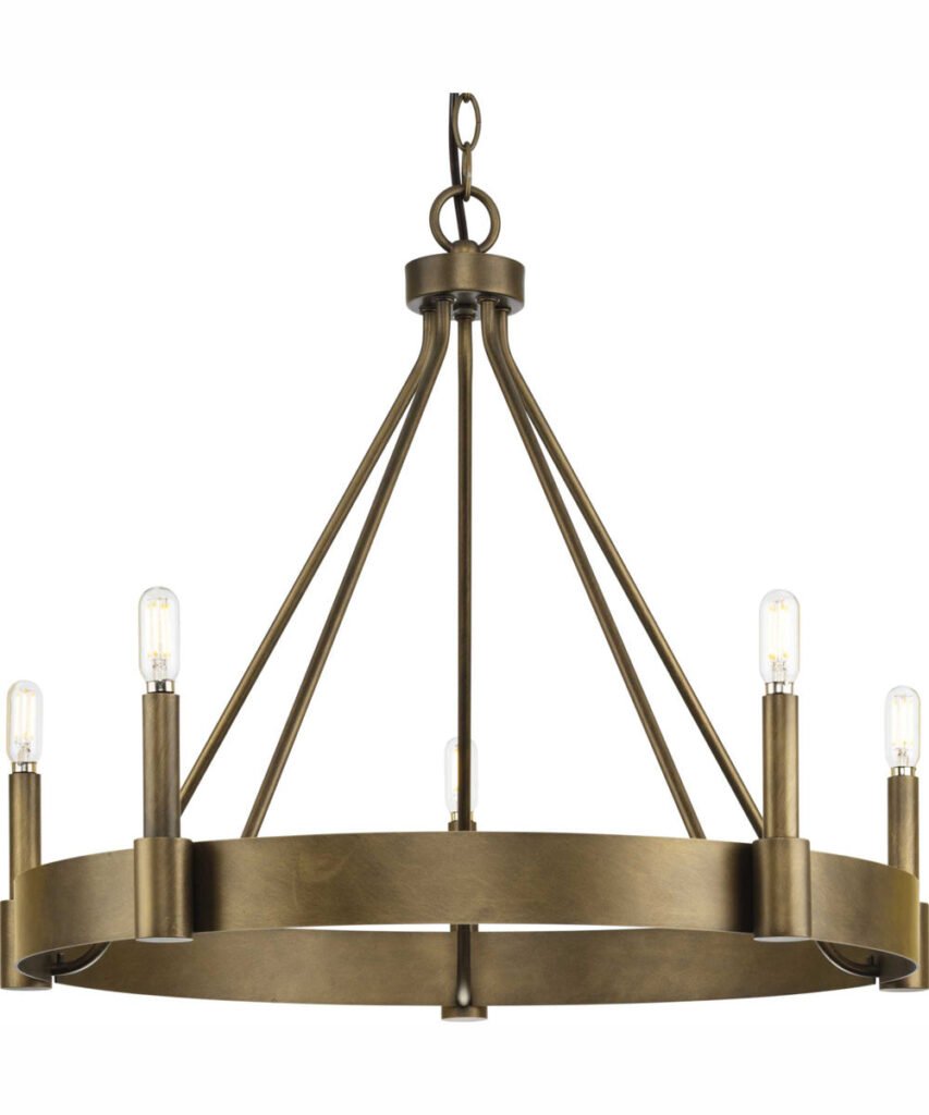 Garraf Bronze Ring Five Candle Chandelier