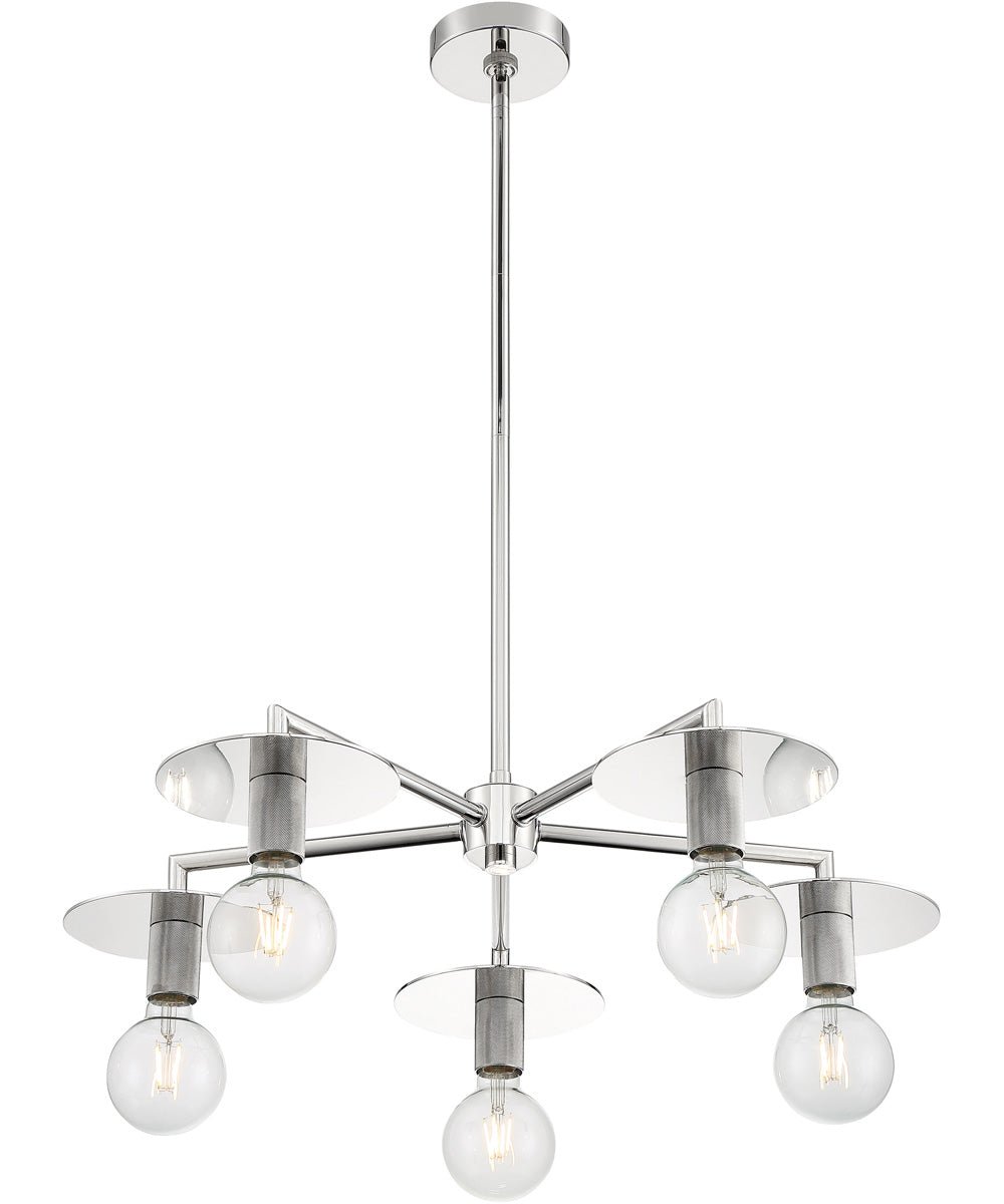 Cudillero Nickel Disc Five Arm Chandelier