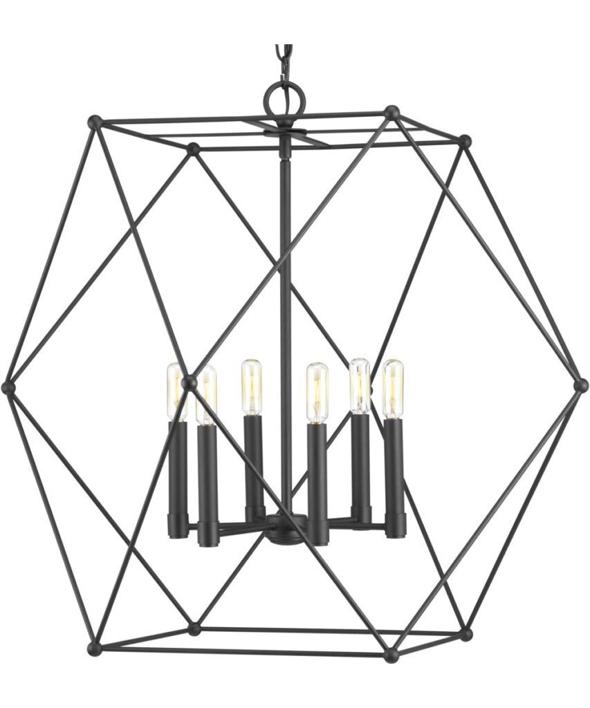 Formigine Black Geometric Cage Pendant Light