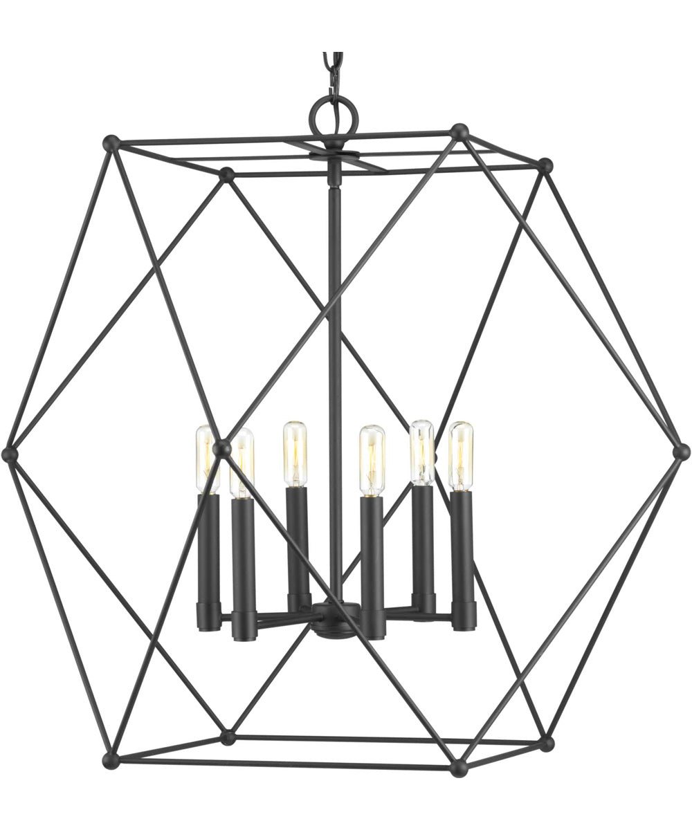 Formigine Black Geometric Cage Pendant Light