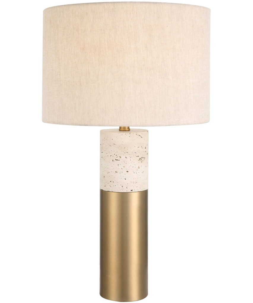 Vathia Brushed Brass Column Table Lamp