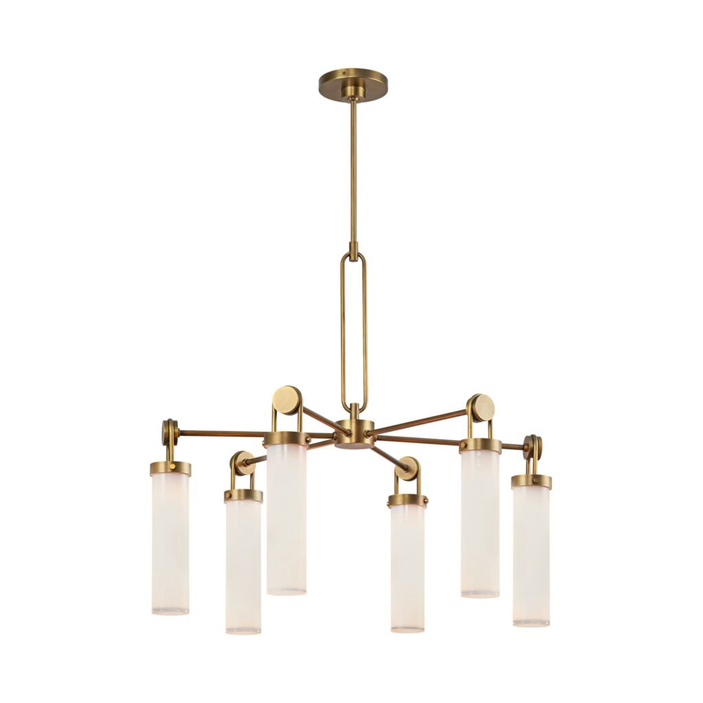 Brolo Opal Glass Head Industrial Ring Chandelier – image 3