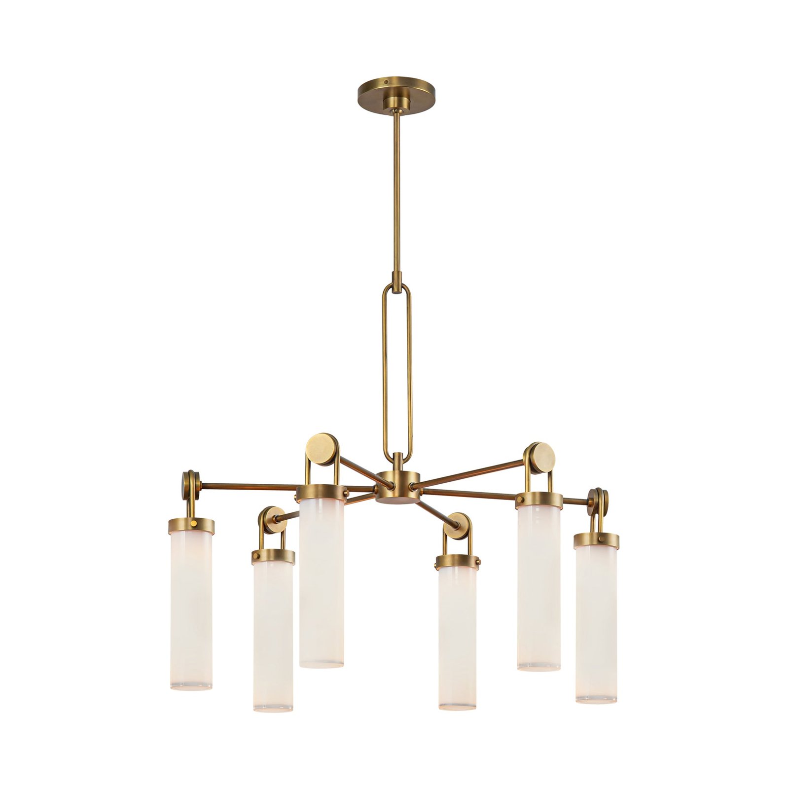 Brolo Opal Glass Head Industrial Ring Chandelier – image 3