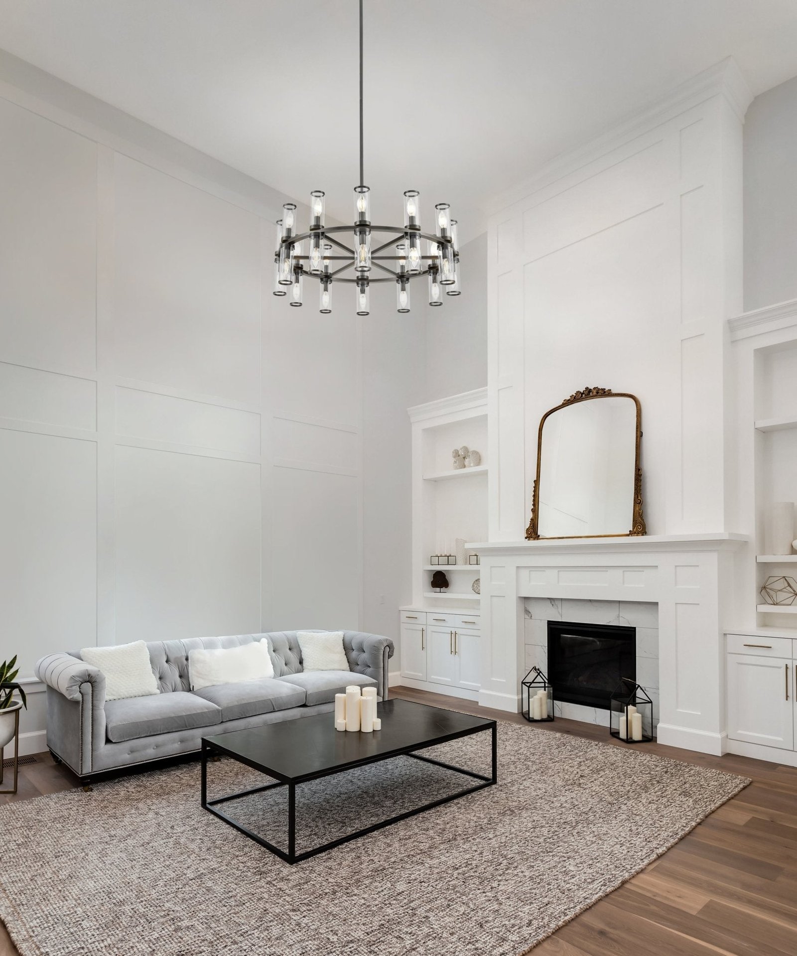 Algaida Brass Ring Clear Glass Cylinder Chandelier – image 3