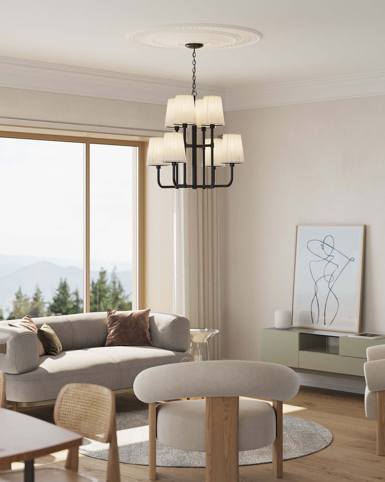 Capranica Sekiz Opal Camlı Avize – image 2