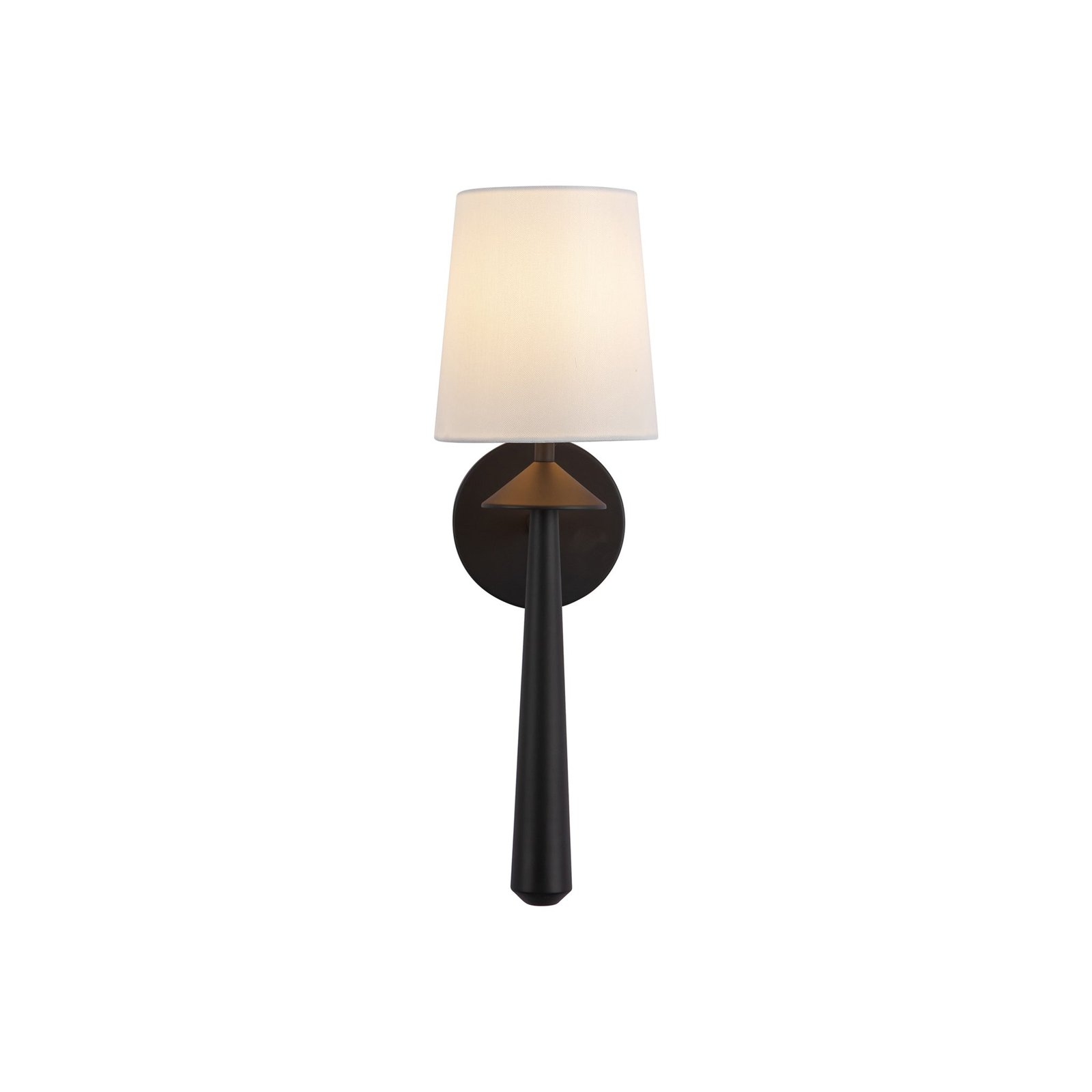 Pinhão Conical Metal Body White Linen Shade Wall Sconce
