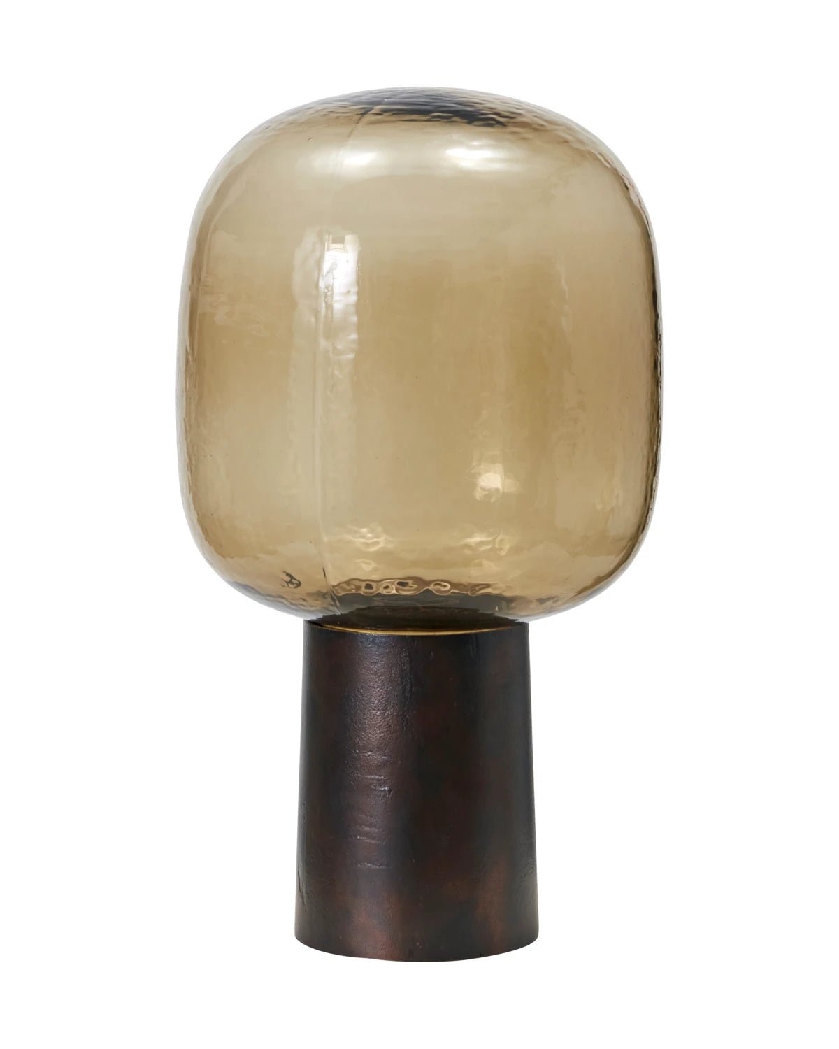 Jezera Brown Glass Dome Head Table Lamp – image 2
