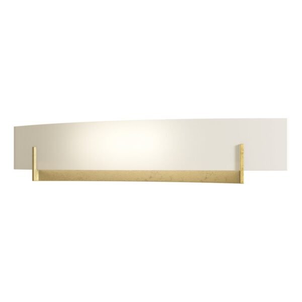 Tabuaço Horizontal Curved Opal Glass Wide Brass Wall Sconce