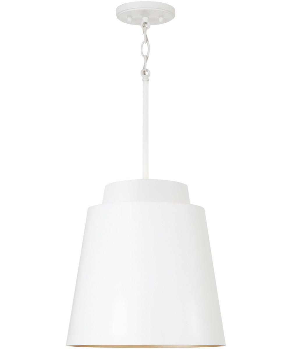 Vendres Matte White Metal Pendant