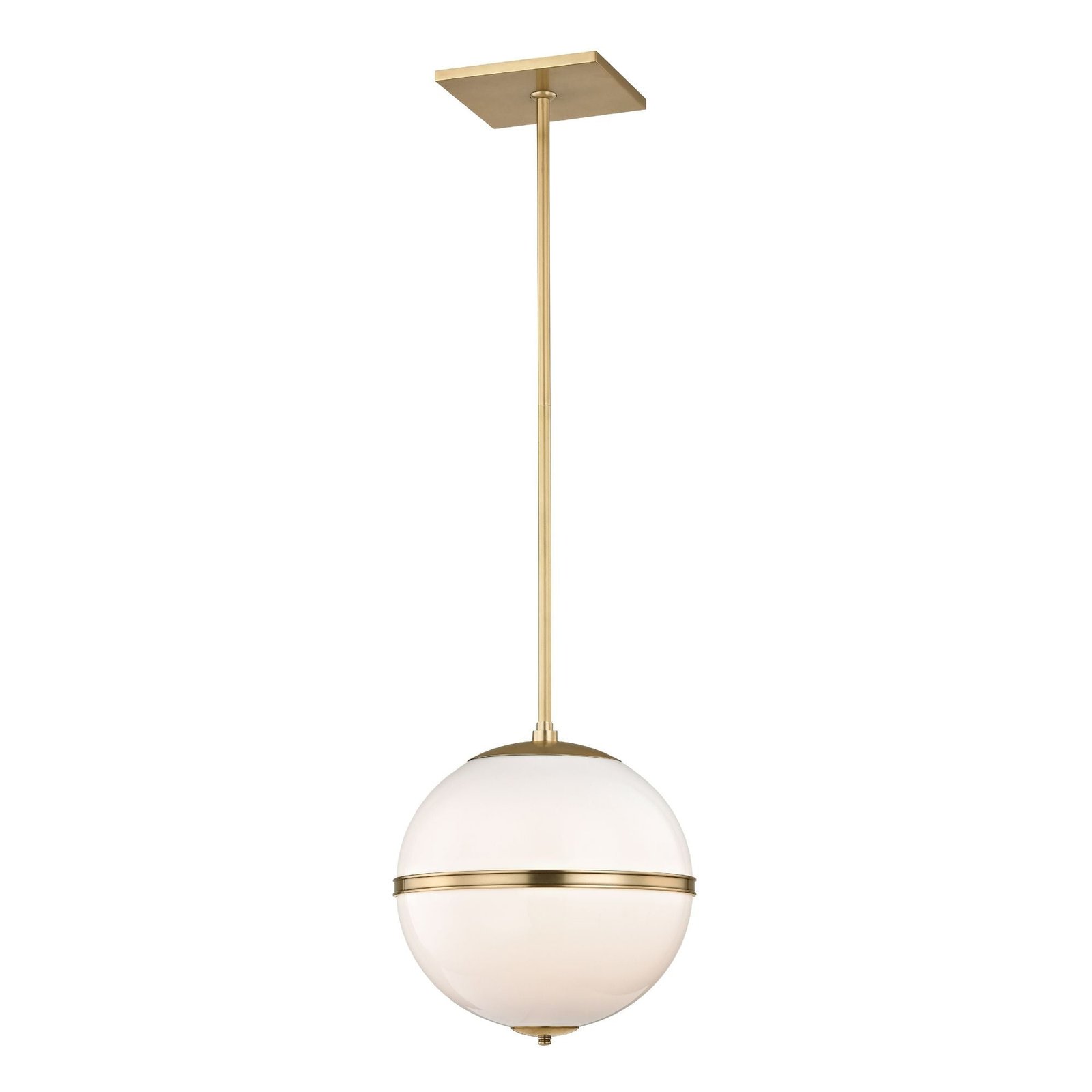 Forlimpopoli White Glass Globe Antiqued Brass Pendant
