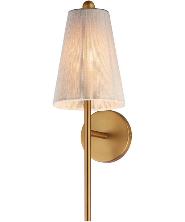 Grovelas Long Candle Body Small Shade Brass Wall Sconce