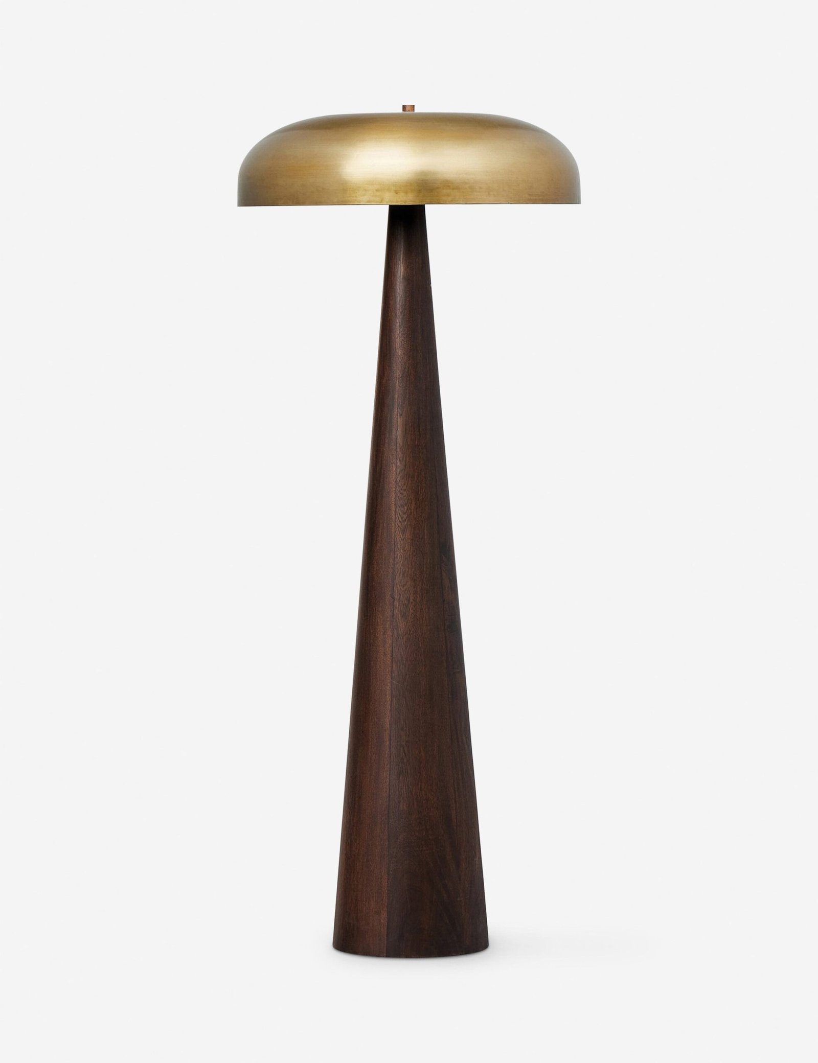 Manacor Brass Hood Wooden Floor Lamp