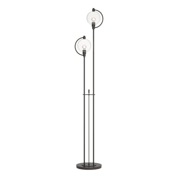 Kefalos Double Clear Globe Glass Bronze Floor Lamp