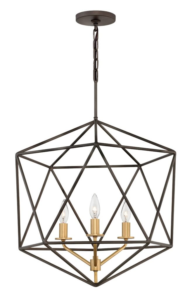 Loupian Geometric Cage Bronze Chandelier