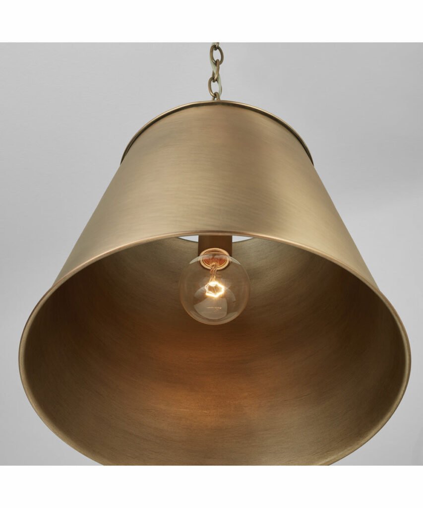Sestola Antiqued Brass Conical Pendant – image 2