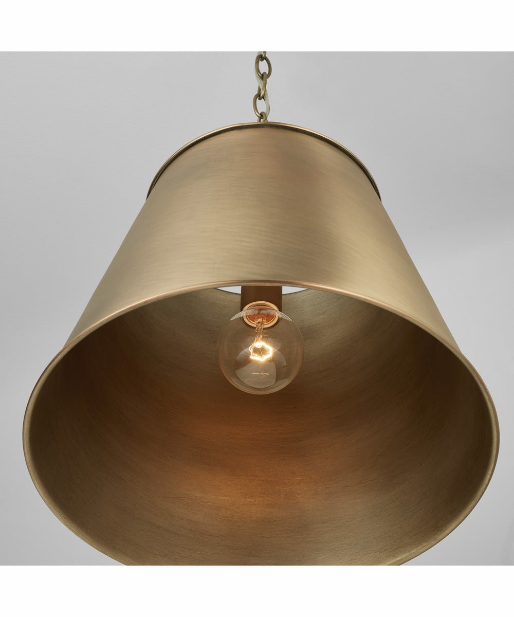 Sestola Antiqued Brass Conical Pendant – image 2