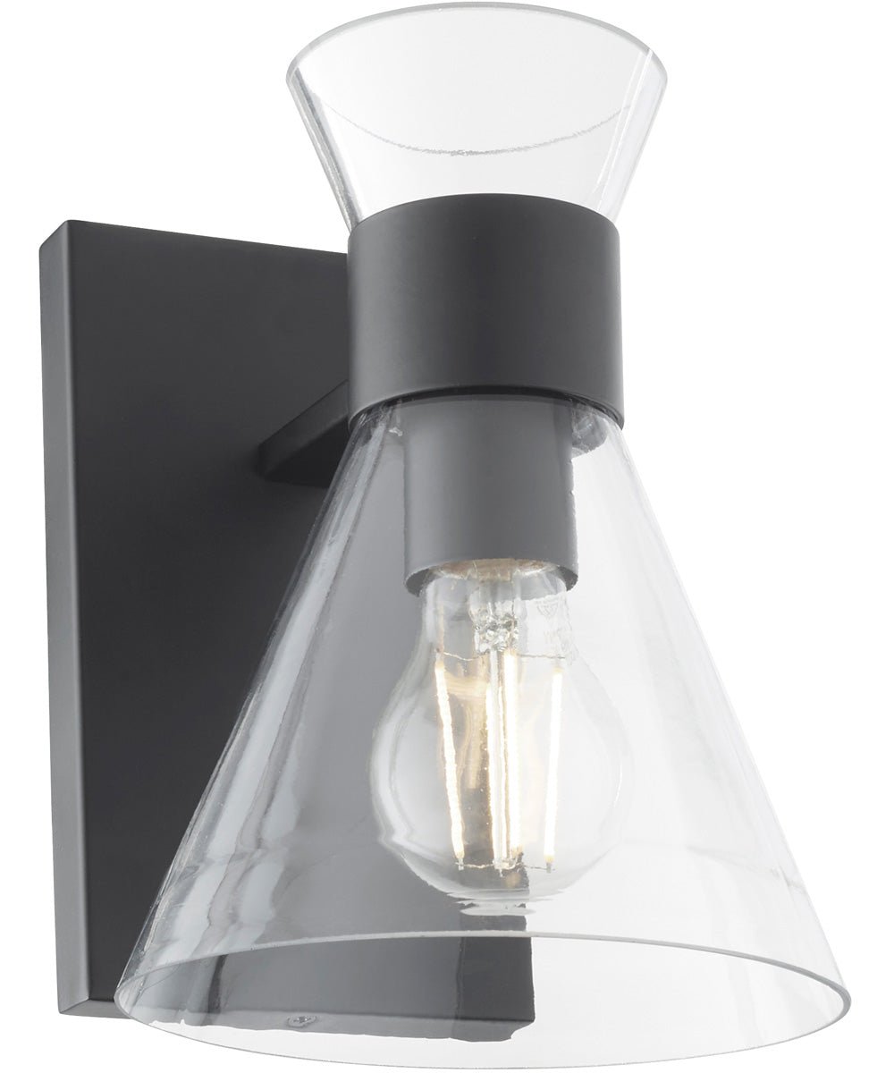 Trentinara Conical Clear Glass Black Plate Wall Sconce – image 2