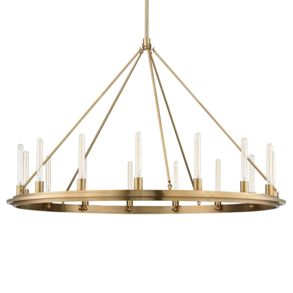 Orikum Ten Five Socket Large Brass Chandelier