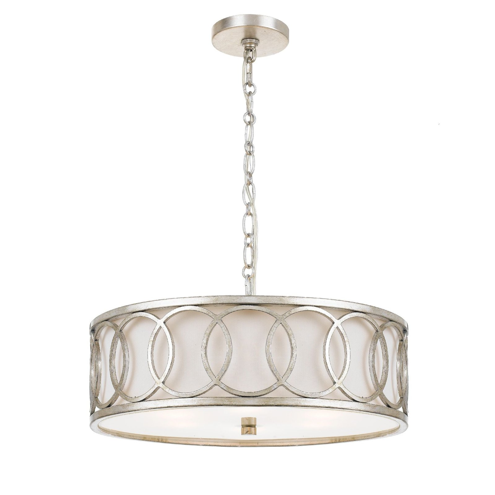 Misano Ring Patterned Fabric Drum Chandelier