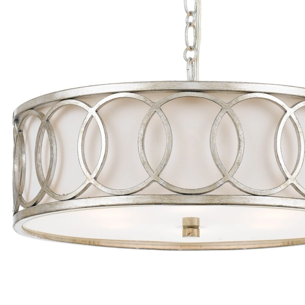 Misano Ring Patterned Fabric Drum Chandelier – image 2