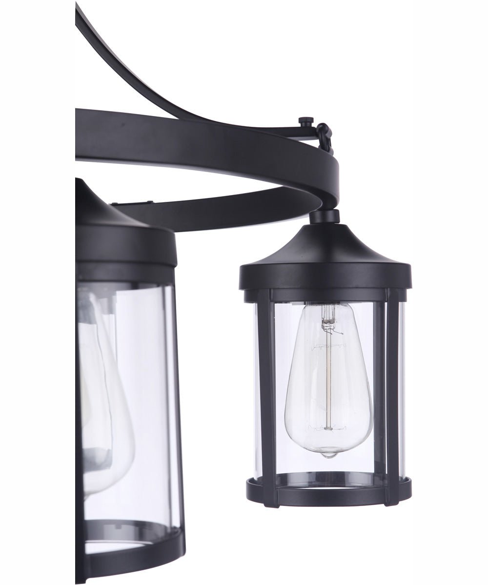 Antignano Clear Glass Black Iron Five Arm Chandelier – image 3