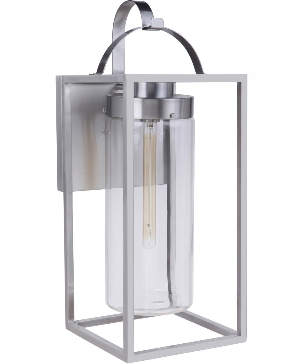 Pollica Satin Aluminium Hanging Glass Cylinder Outdoor Wall Light