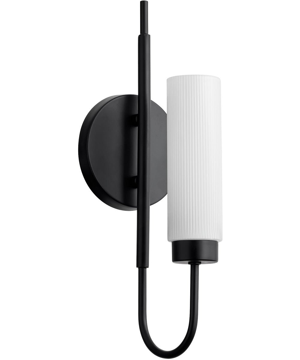 Kakopetria Slim Rod White Cylinder Shade Black Wall Sconce