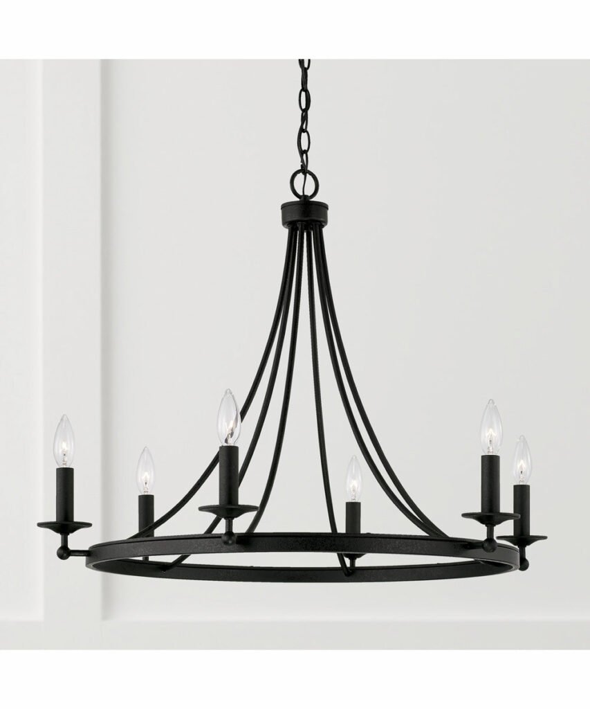 Agde Black Iron Candle Chandelier – image 3