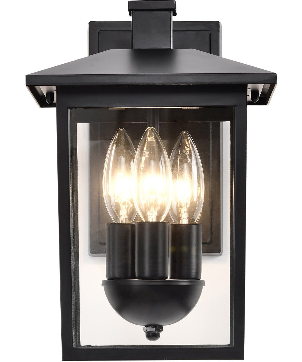 Ansedonia Wide Roof Three Candle Black Lantern Outdoor Wall Light – image 3