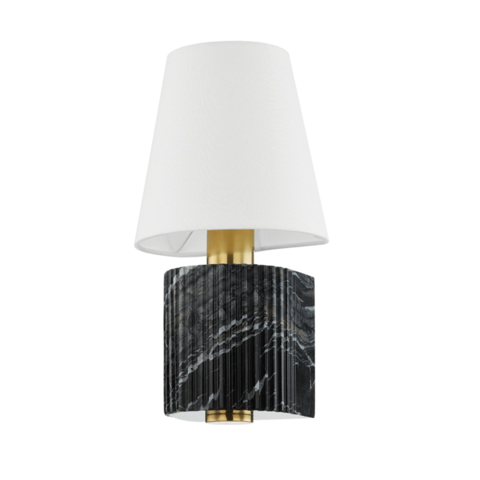 Makrigialos Black Marble Body Fabric Shade Wall Sconce