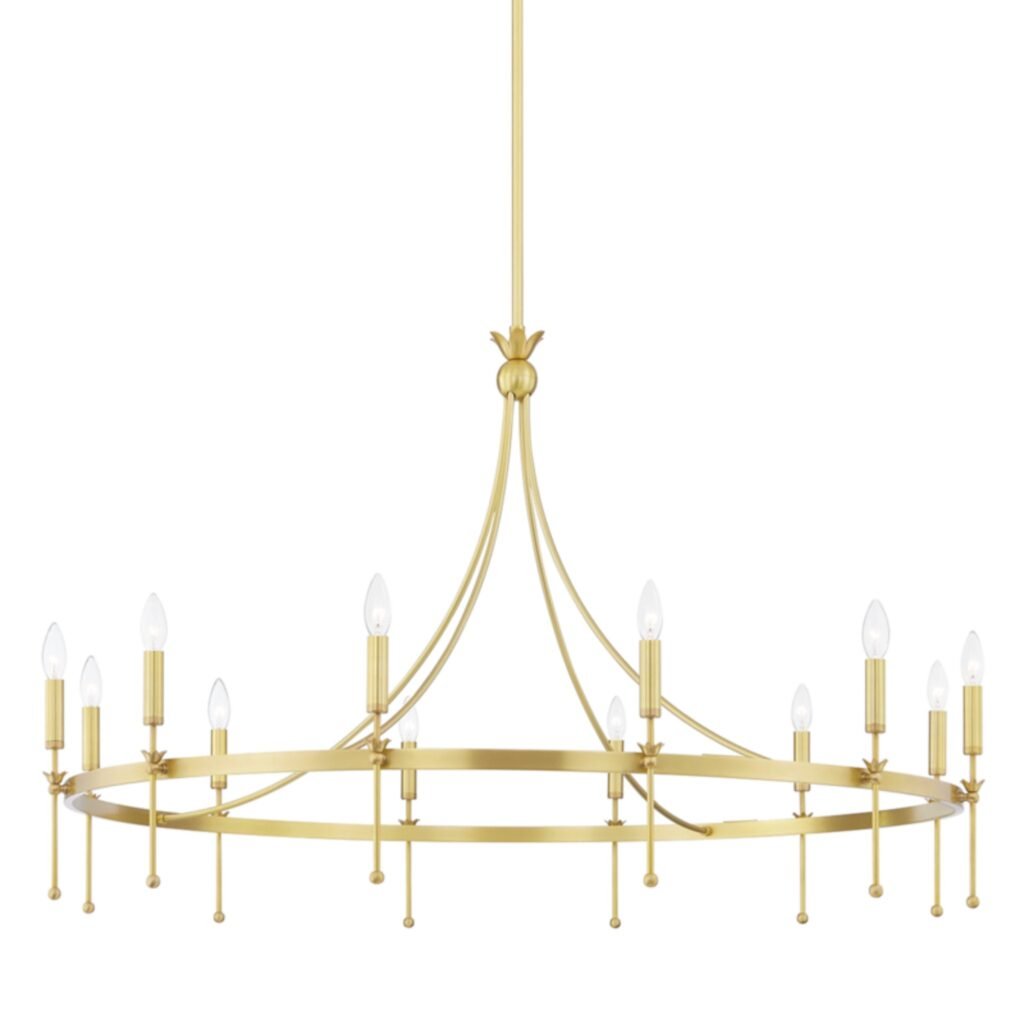 Borsh Ten Two Candle Brass Ring Chandelier