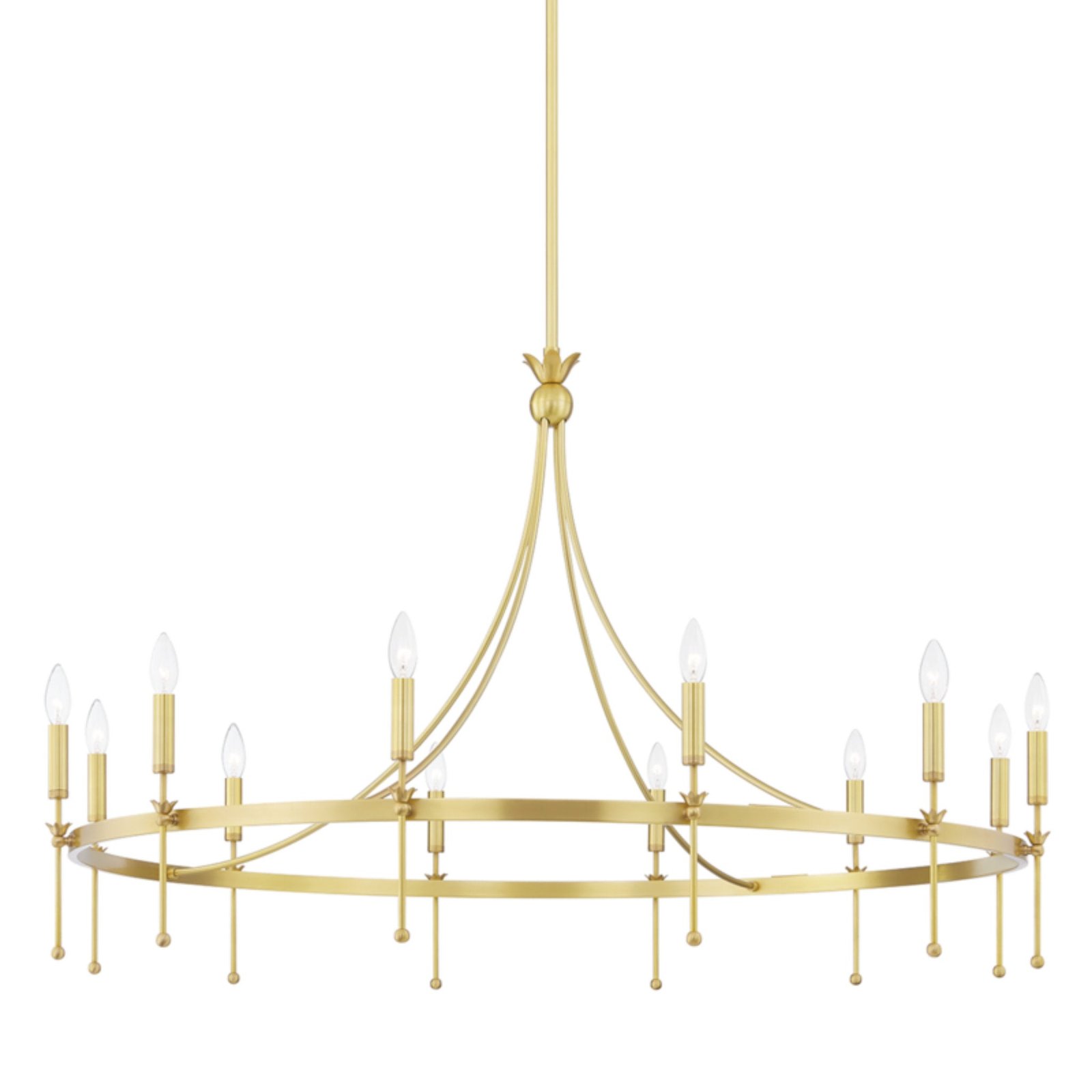 Borsh Ten Two Candle Brass Ring Chandelier