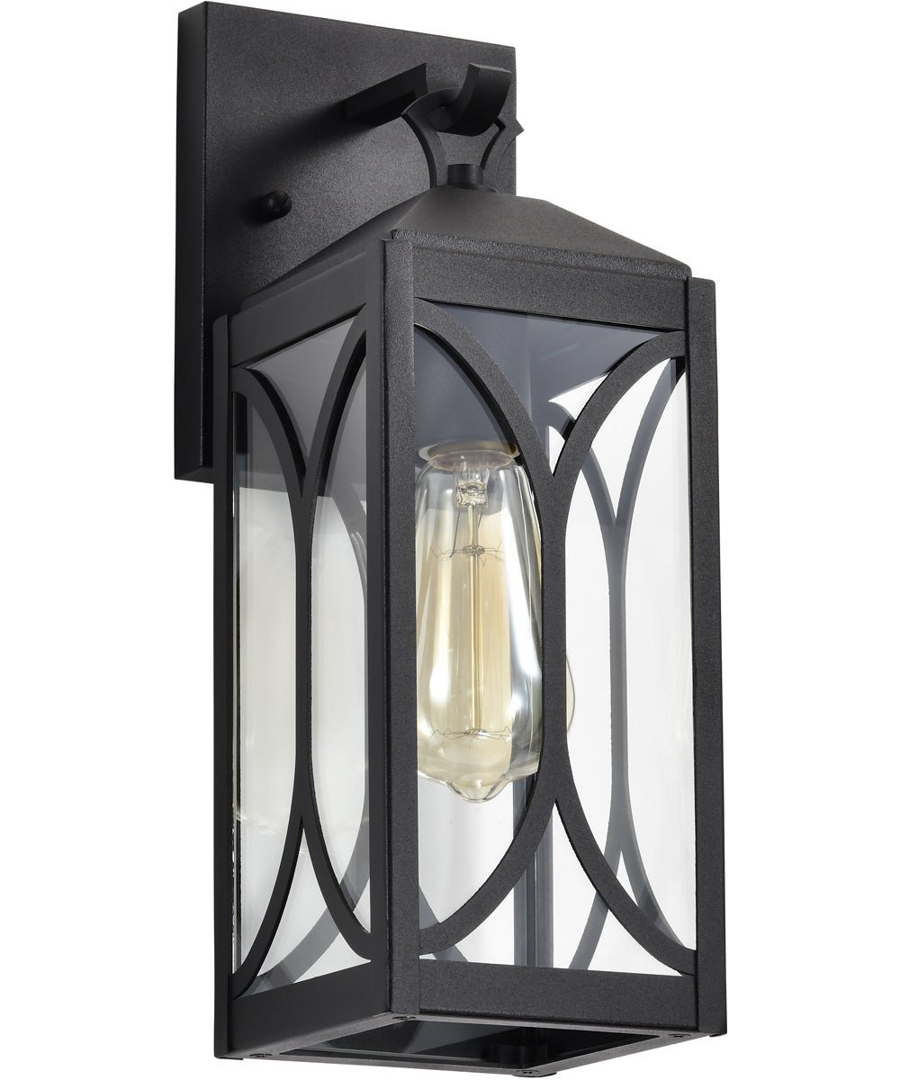 Gorgona Slim Curved Framed Black Lantern Outdoor Wall Light