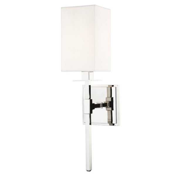 Estremoz Slim Body Linen Shade Polished Nickel Wall Sconce