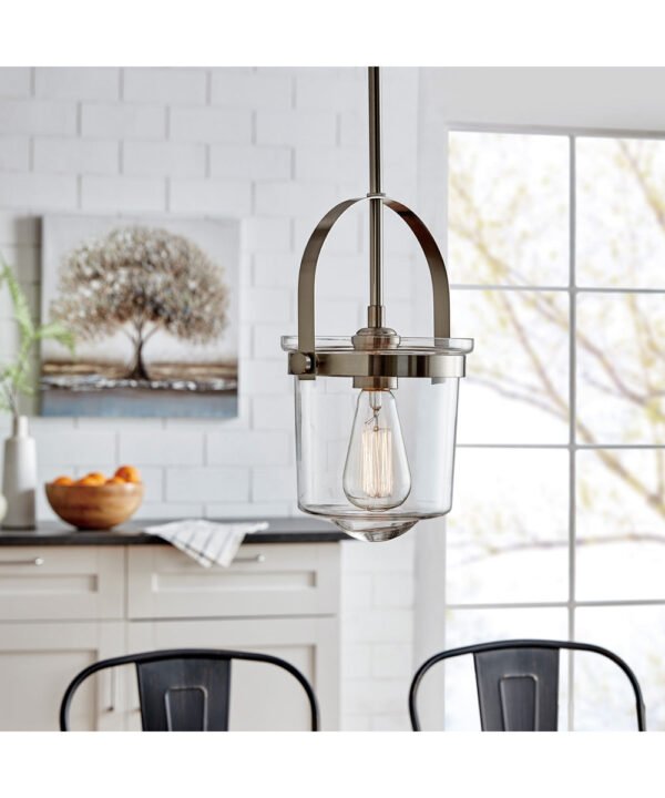 Perissa Nickel Framed Glass Mini Pendant