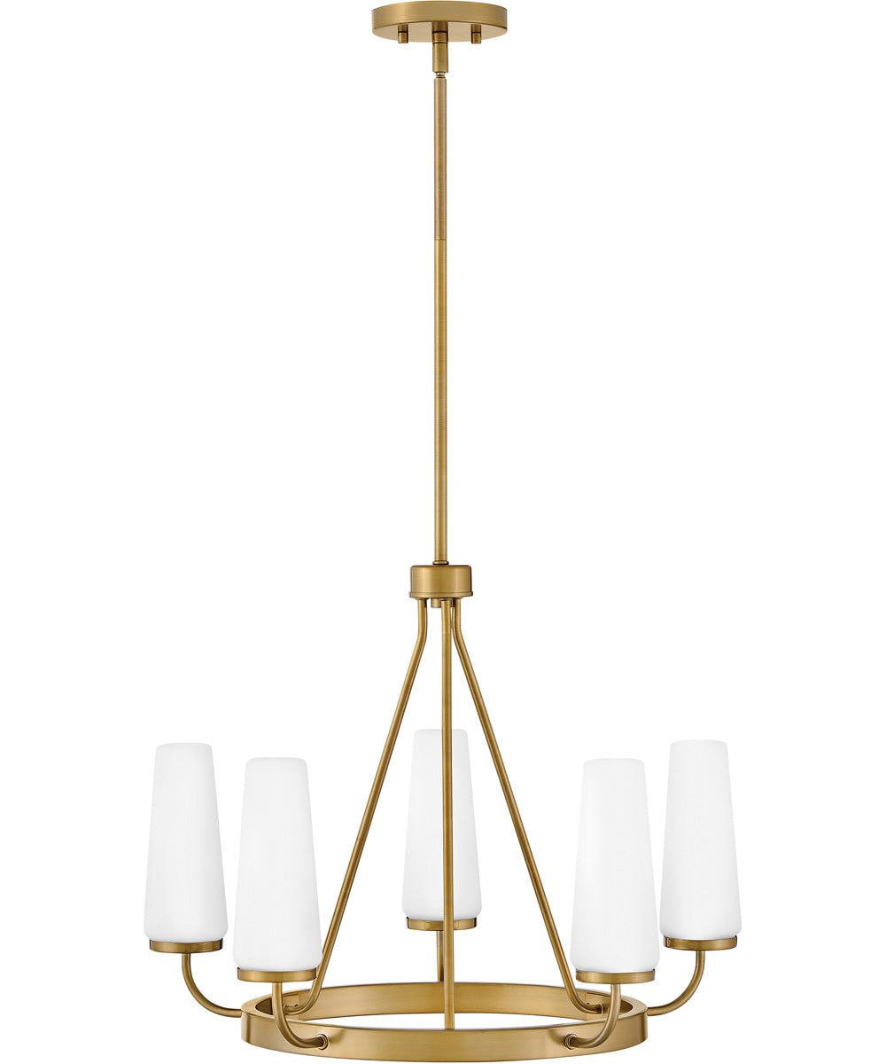 Leonidio Opal Conical Glass Gold Chandelier – image 2