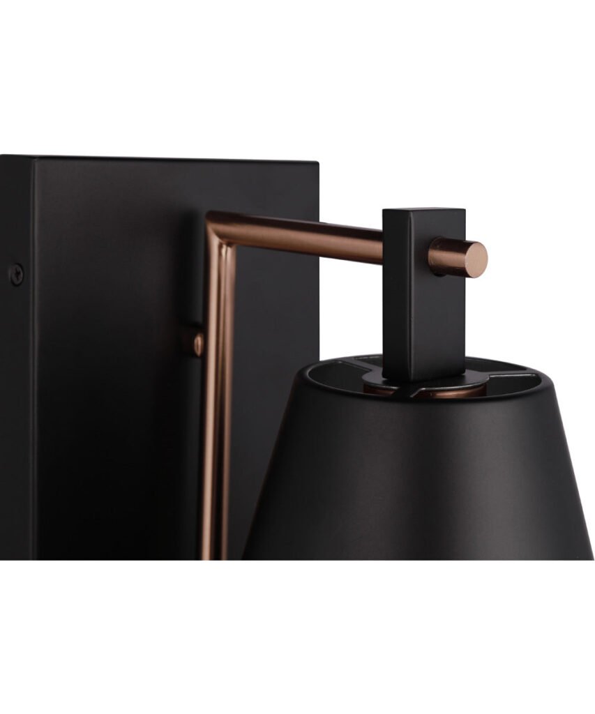 Onanì Black Metal Hood Brass Detail Wall Sconce – image 3